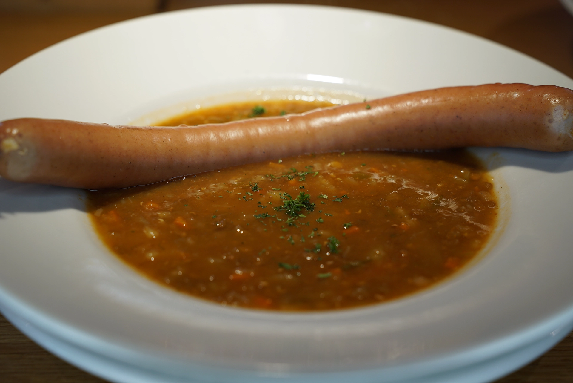 Linseneintopf-mit-Bockwurst